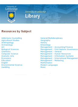 Databases by subject