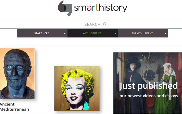 this is a screenshot of one of the websites used in the art history course as a free resource 