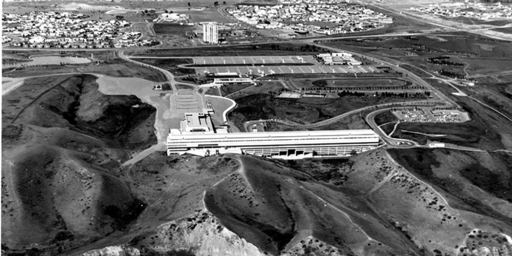 Aerial image of campus in 1972