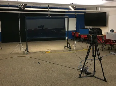 lightboard setup in room