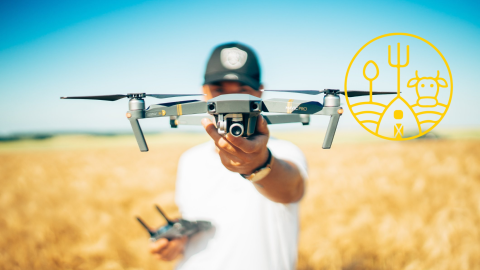 Person holding a drone