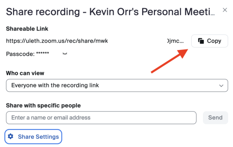 zoom share copy link