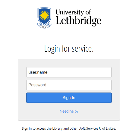 Old U of L login screen