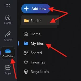 OneDrive - Add New Folder