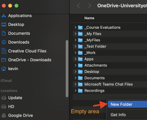 OneDrive Folder Creation